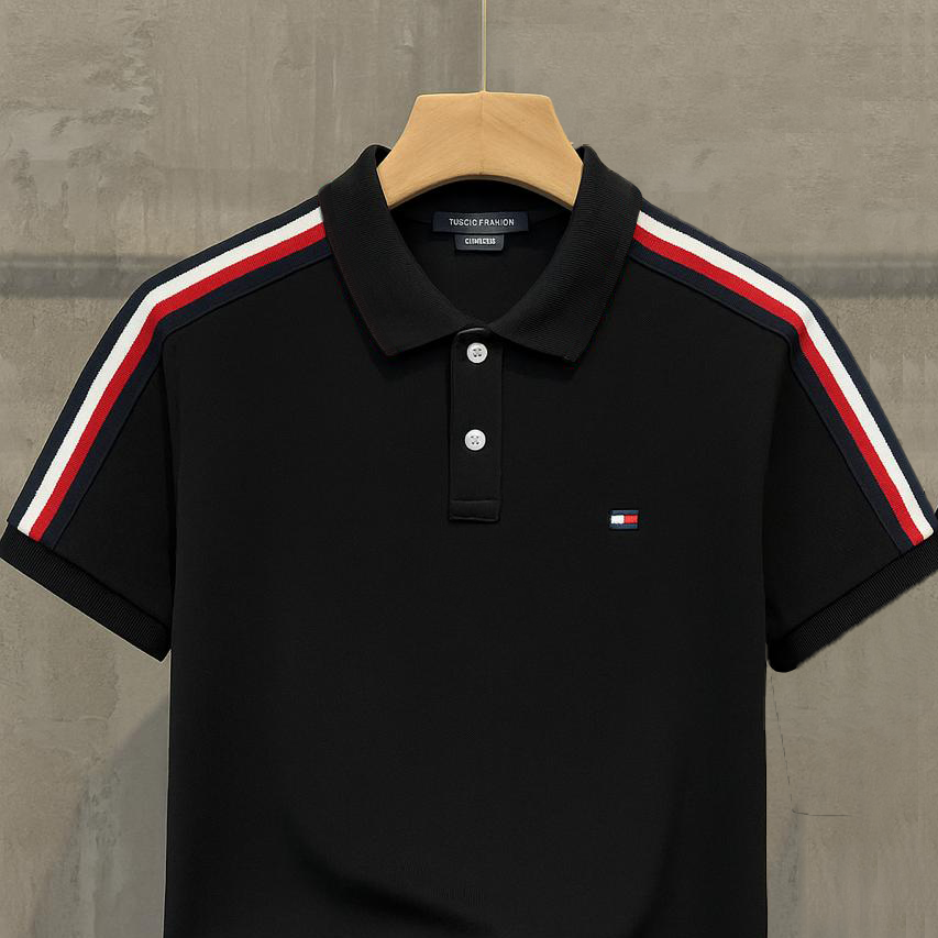 Mens Casual Polo Shirt-Black