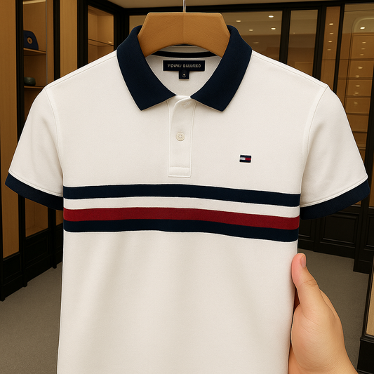Men’s White Casual Polo Shirt