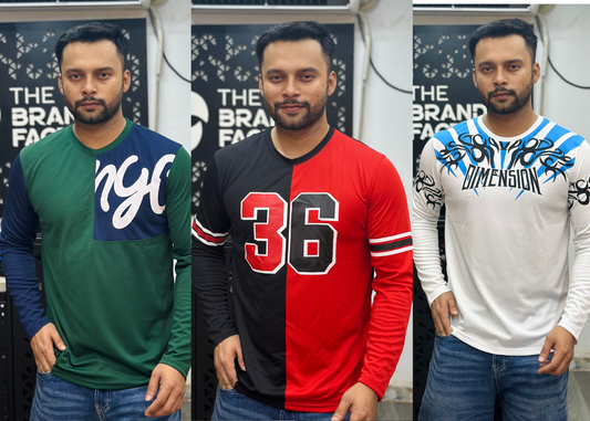 মাত্র ৯৯০ টাকায় ৩ পিস -Full Sleeve T-shirt Combo -FS2