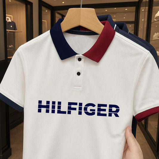 Mens Fashion Casual Polo Shirt-White